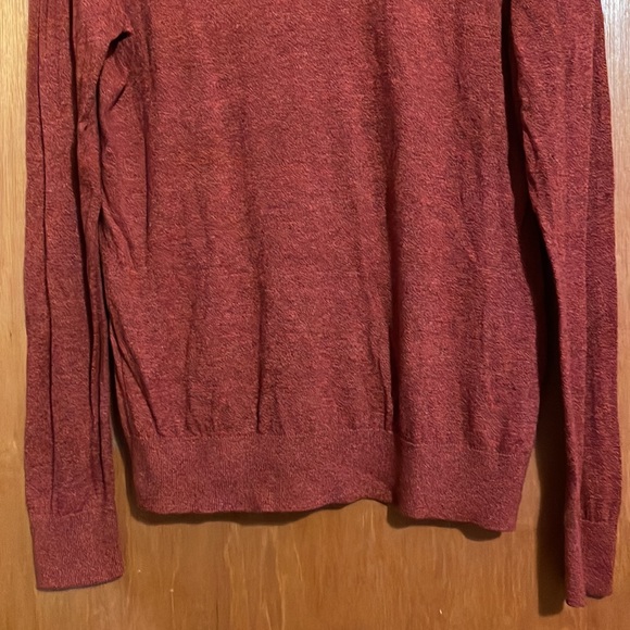 •CROFT & BARROW•MENS' RUST VNECK RIBBED HEM KNIT LIGHTWEIGHT SWEATER SIZE LARGE - Picture 6 of 9